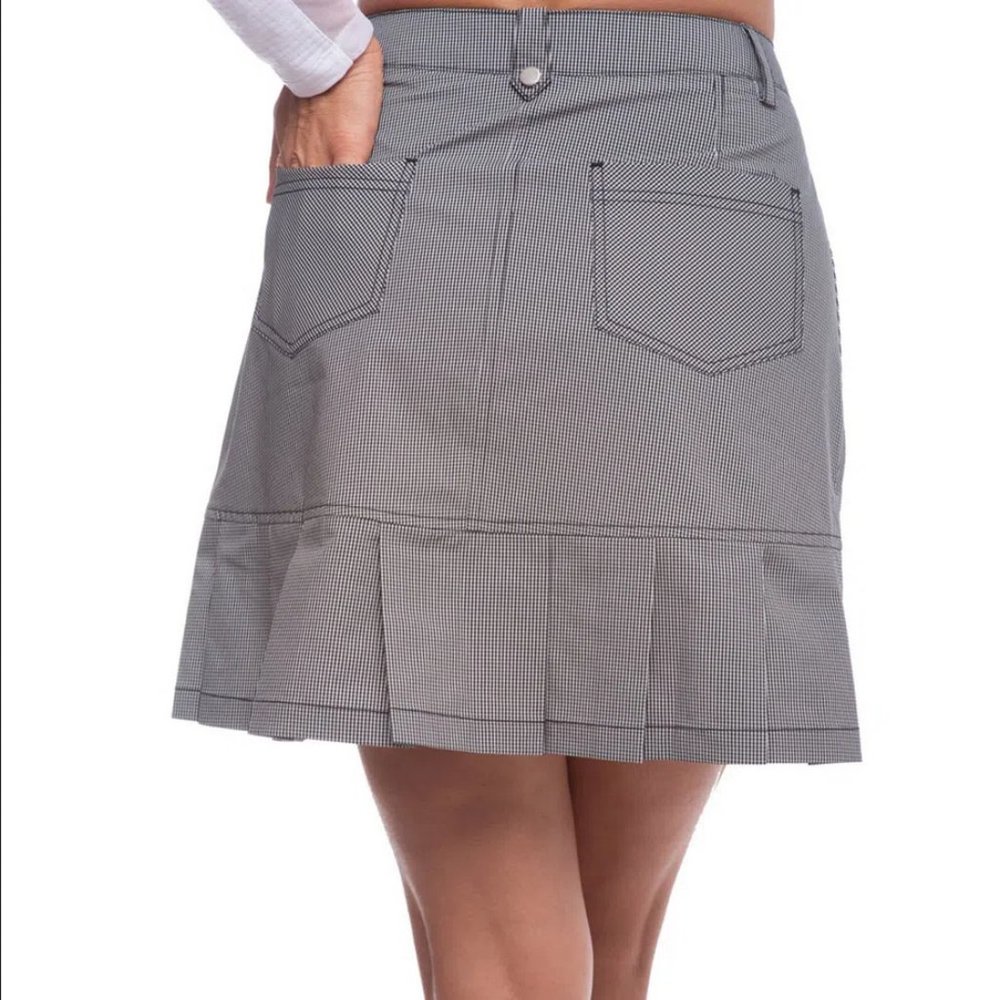 IBKUL Golf Skort Gingham Check Black and White NWT